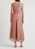 Pink metallic-weave plissé midi dress - Talbot Runhof