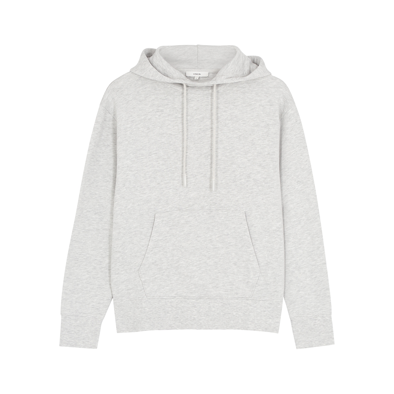 Vince Grey MÃ©lange Hooded Stretch-cotton Sweatshirt - Light Grey - XS