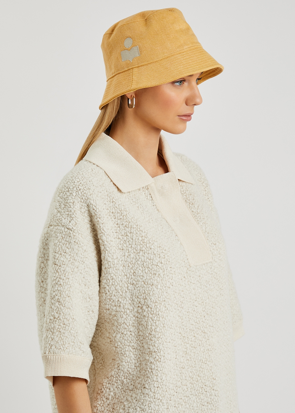 Isabel Marant Synthetic Logo Embroidered Bucket Hat in Yellow Womens Accessories Hats 