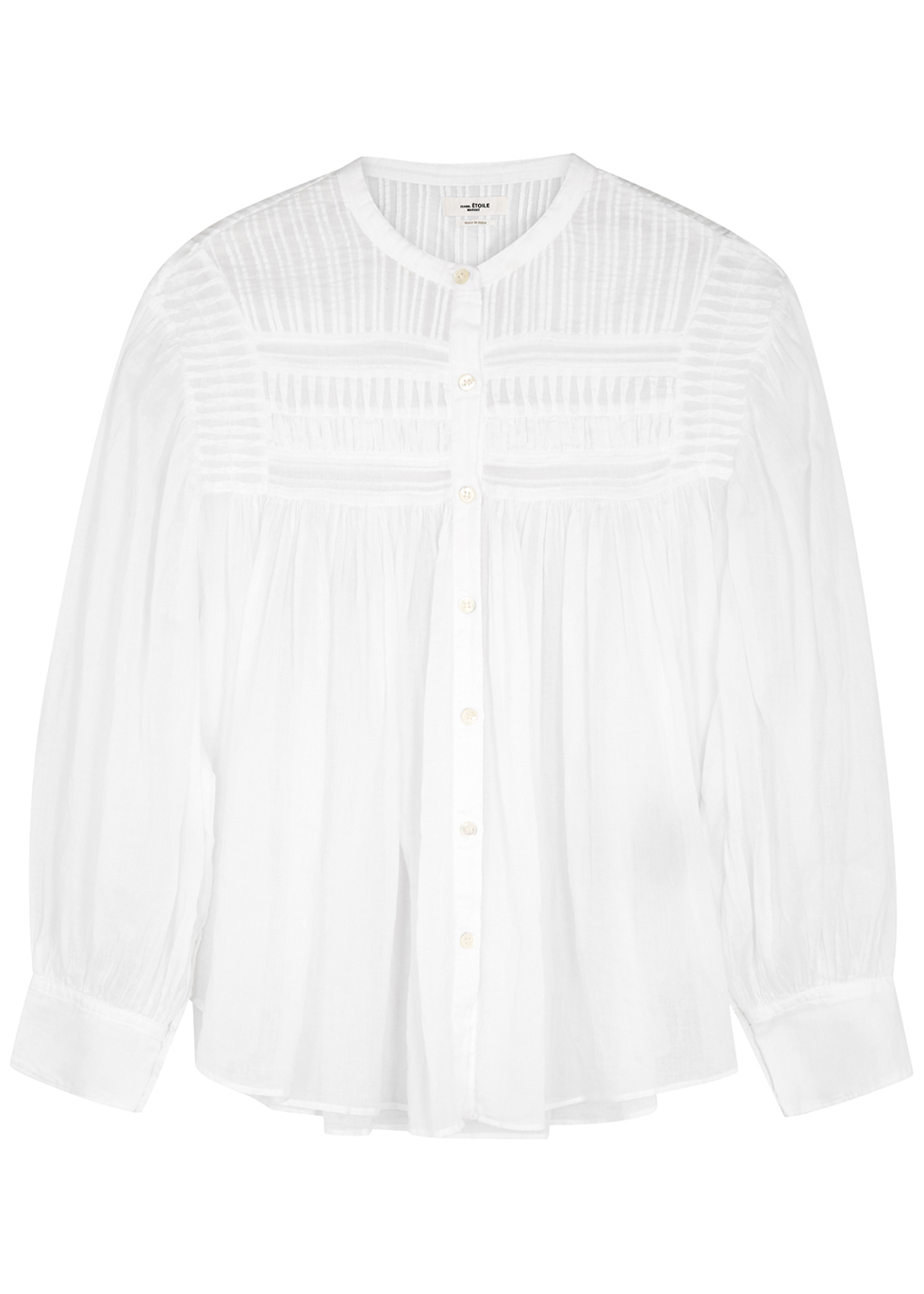 Isabel Marant Étoile Plalia white pintucked cotton blouse - Harvey Nichols