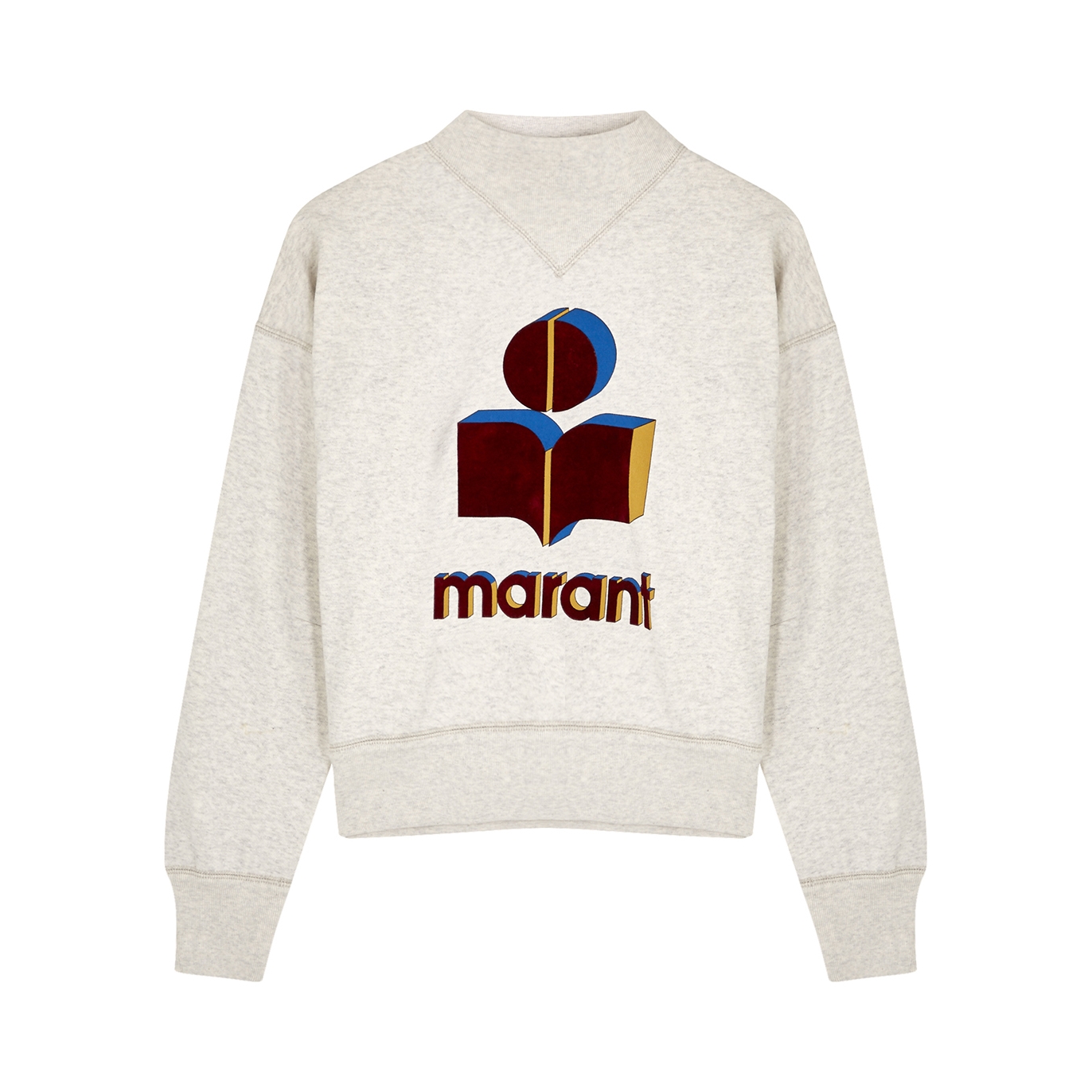 Isabel Marant Étoile Moby Ecru Mélange Logo Cotton-blend Sweatshirt - 6