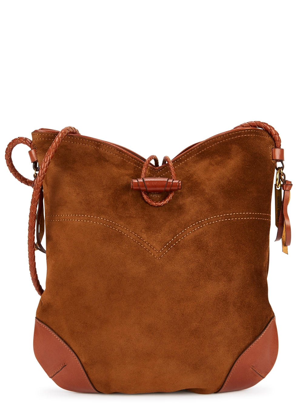 Tyag brown suede shoulder bag