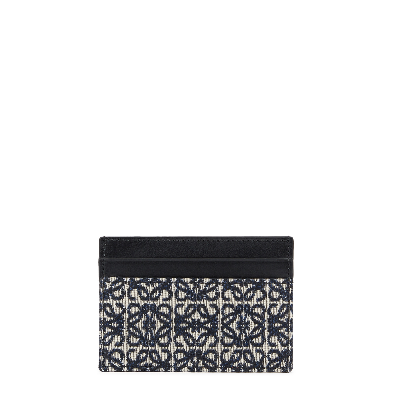 Loewe Anagram Jacquard And Leather Card Holder - Navy