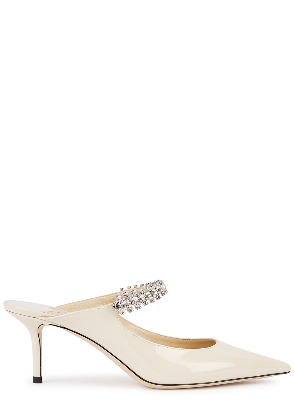 Jimmy Choo Bing 65 off-white patent leather mules