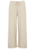 Stone cotton-blend wide-leg trousers - EILEEN FISHER