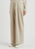Stone cotton-blend wide-leg trousers - EILEEN FISHER