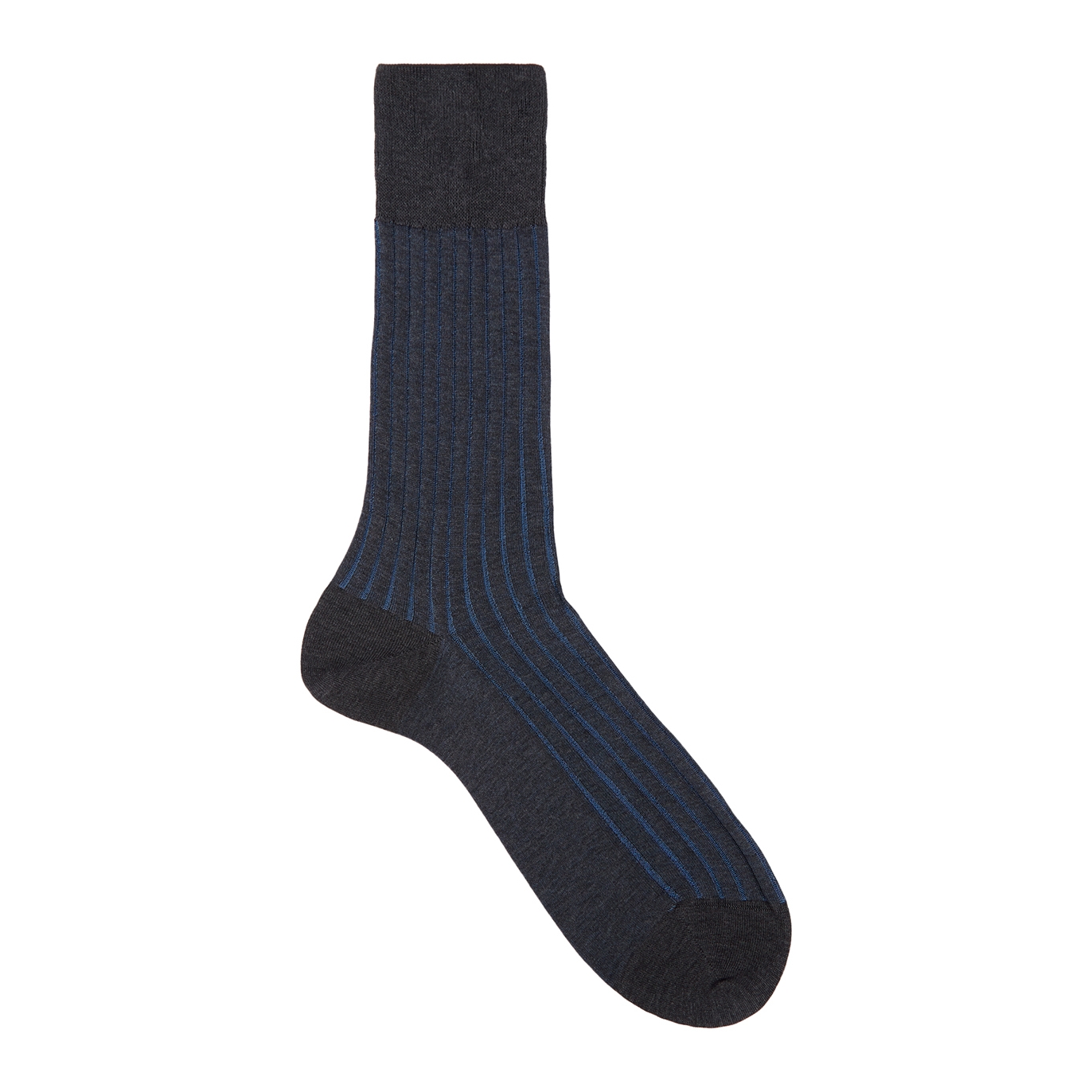 Falke Shadow Grey Ribbed Cotton Socks - Blue - 41-42