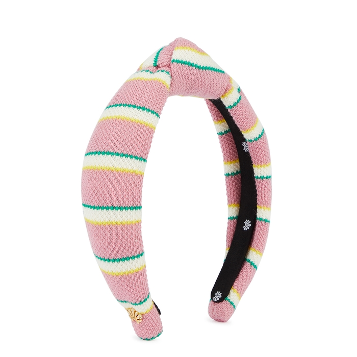 Lele Sadoughi KIDS Pink Striped Cotton Headband