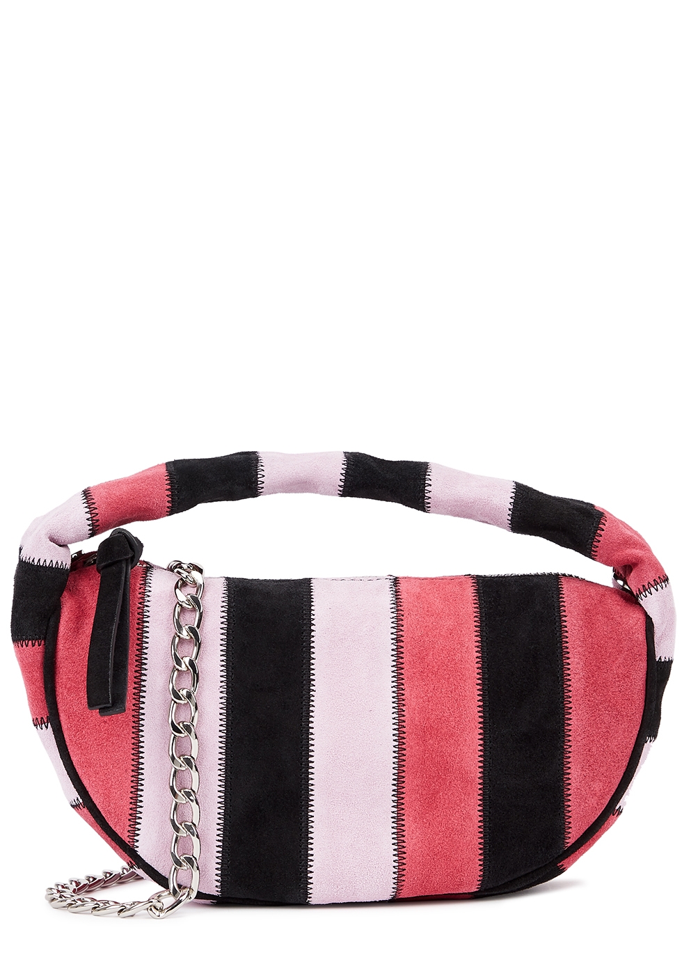 Baby Cush striped suede top handle bag