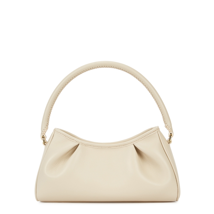 ELLEME Dimple Cream Leather Top Handle Bag
