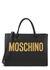 Black logo leather top handle bag - MOSCHINO
