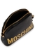 Black logo leather cross-body bag - MOSCHINO