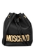 Black logo leather bucket bag - MOSCHINO