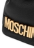 Black logo leather bucket bag - MOSCHINO