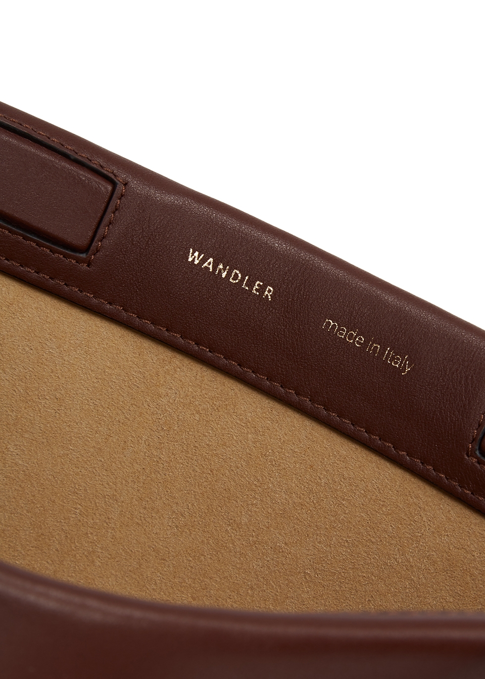 Wandler Hannah brown leather top handle bag - Harvey Nichols