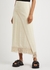 Cream fringe-trimmed cotton-blend midi skirt - Jil Sander