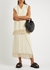 Cream fringe-trimmed cotton-blend midi skirt - Jil Sander
