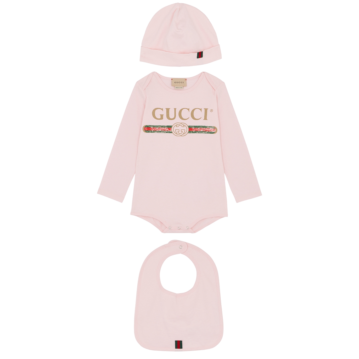Gucci Harvey Nichols Gucci Kids Pink Logo Babygrow Set, Girls, Cotton - Pink & Other