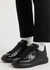 Oversized black crocodile-effect leather sneakers - Alexander McQueen