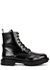 Black glossed leather combat boots - Alexander McQueen