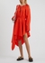 Red cut-out cotton-poplin dress - JW Anderson