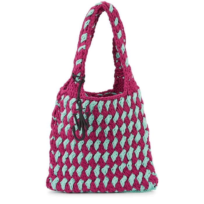 JW Anderson Fuchsia And Mint Knitted Tote