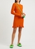 Orange ruffle-trimmed crochet-knit mini dress - JW Anderson