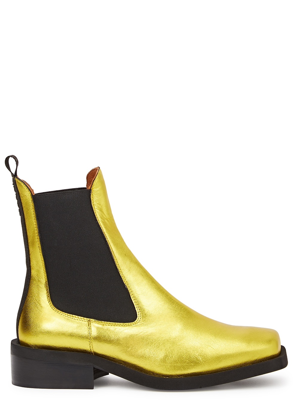 Gold leather Chelsea boots