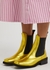 Gold leather Chelsea boots - Ganni