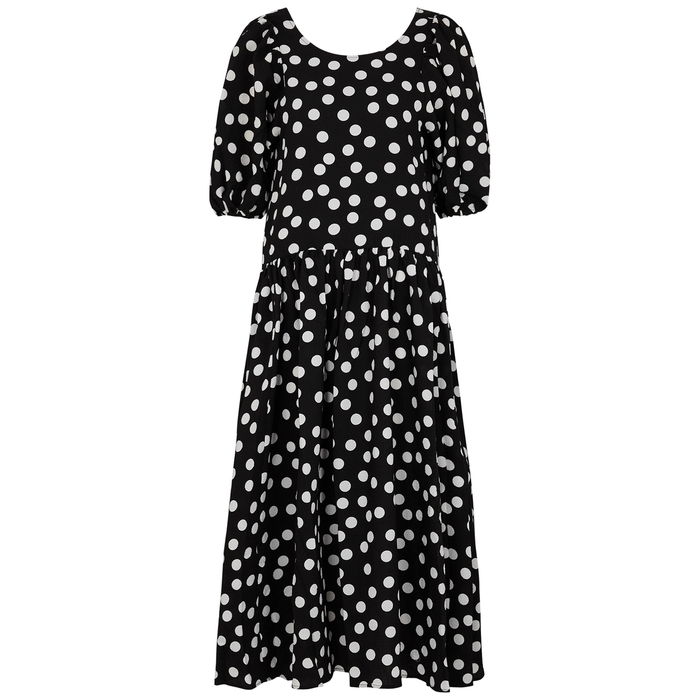 Stine Goya Amelia Monochrome Polka-dot Midi Dress