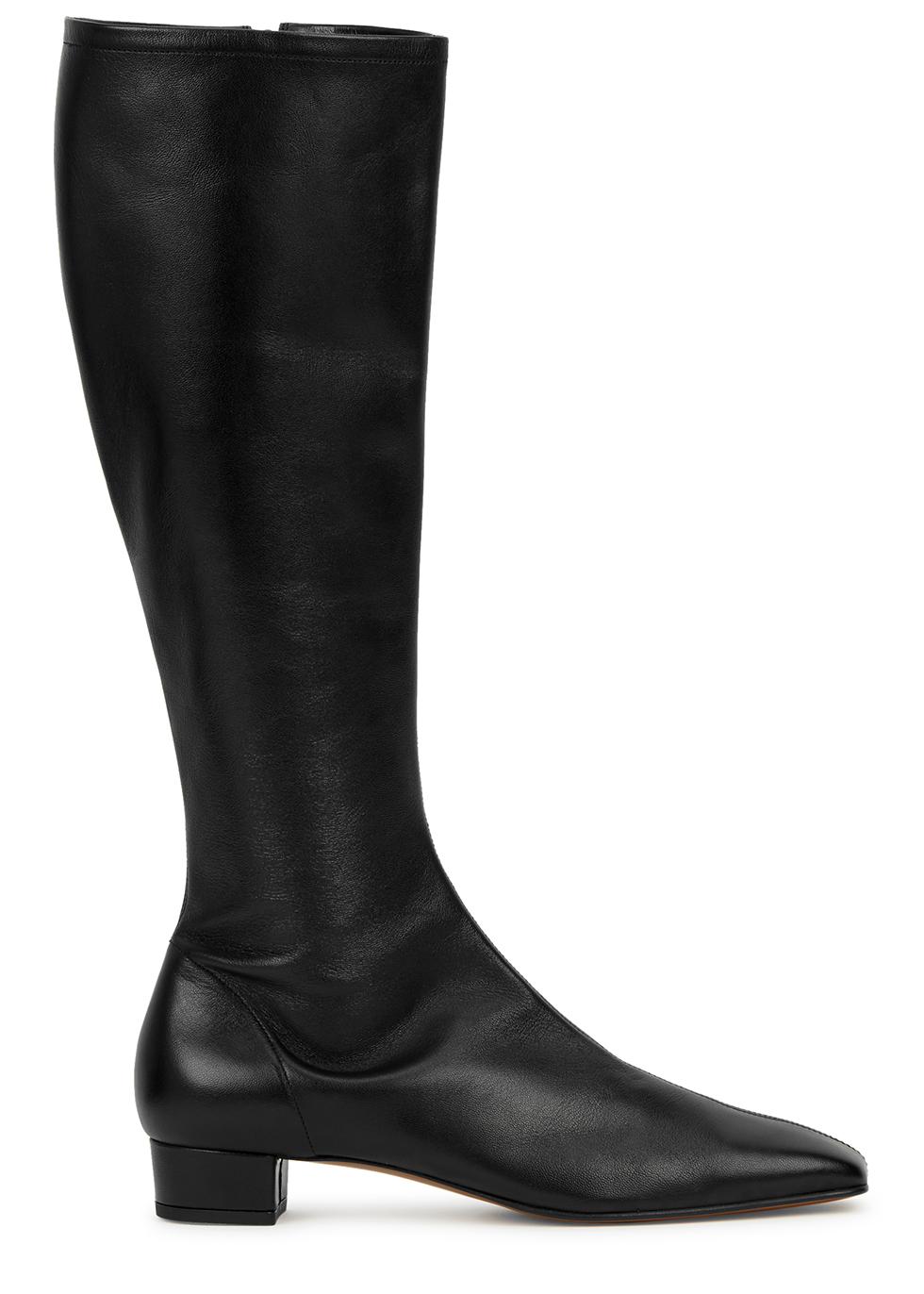 Edie black leather knee-high boots