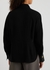Black faux leather-trimmed crepe shirt - Vince