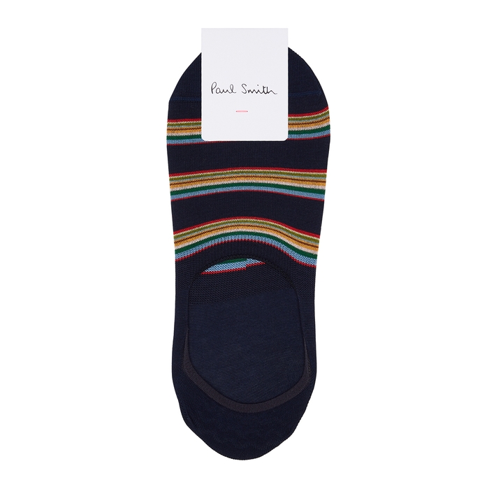Paul Smith Navy Striped Stretch-cotton Trainer Socks