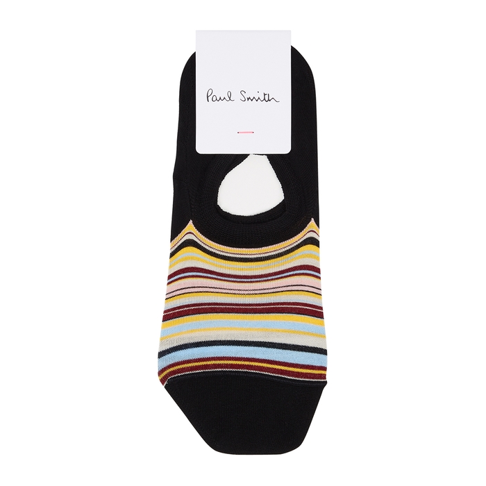 Paul Smith Black Striped Stretch-cotton Trainer Socks