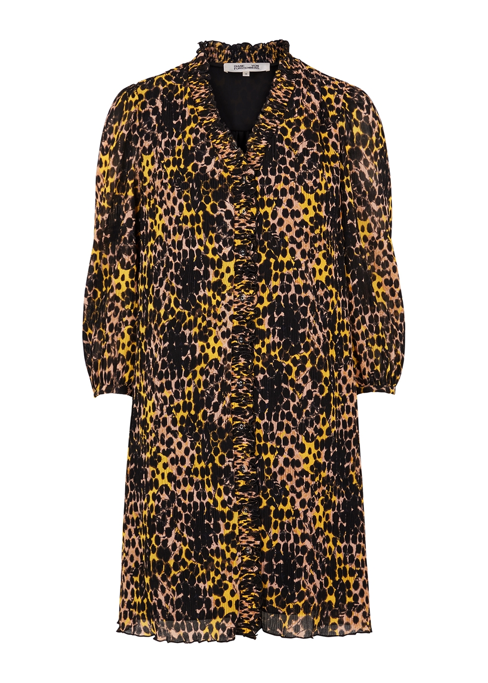Layla leopard-print plissé mini dress