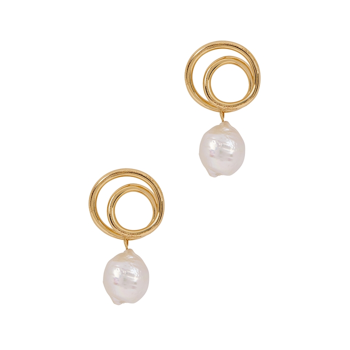 Completedworks Swirl Pearl And Gold Vermeil Earrings