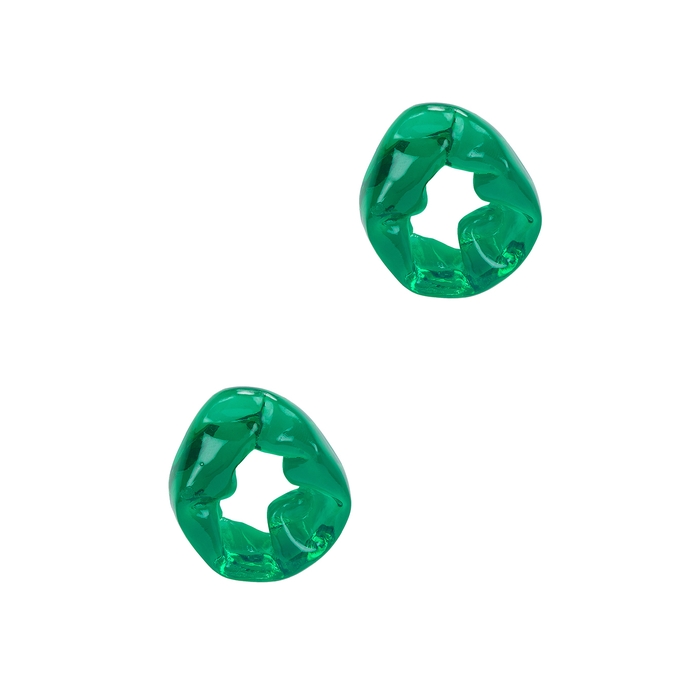 Completedworks Scrunch Green Resin Hoop Earrings