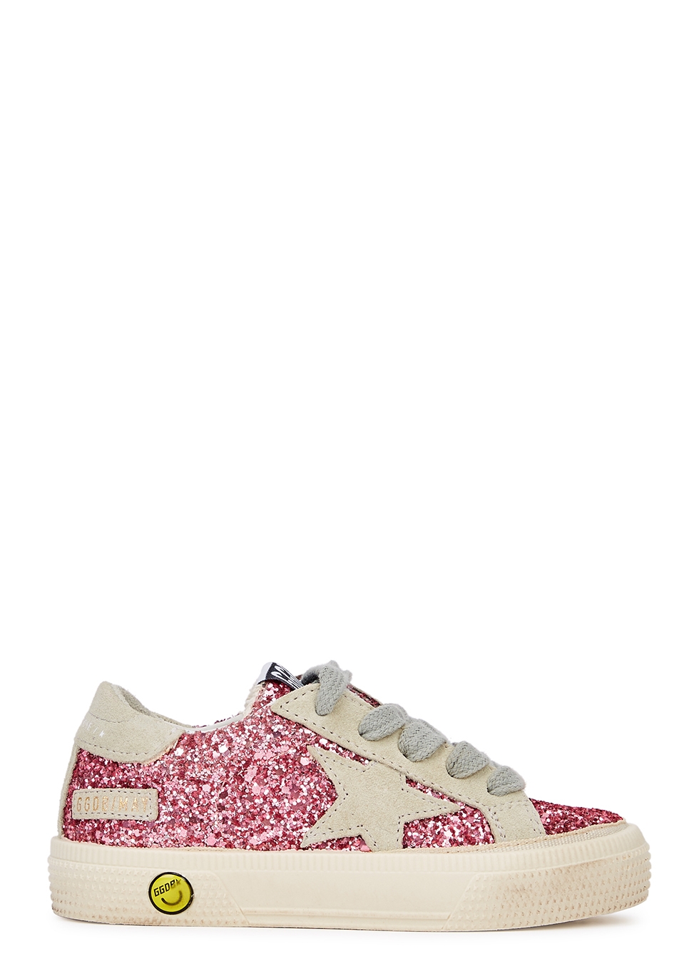 KIDS May pink glittered suede sneakers (IT20-IT27)