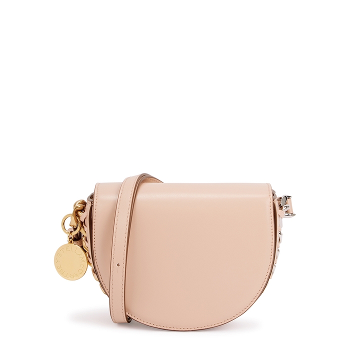 Stella McCartney Frayme Small Pink Faux Leather Shoulder Bag
