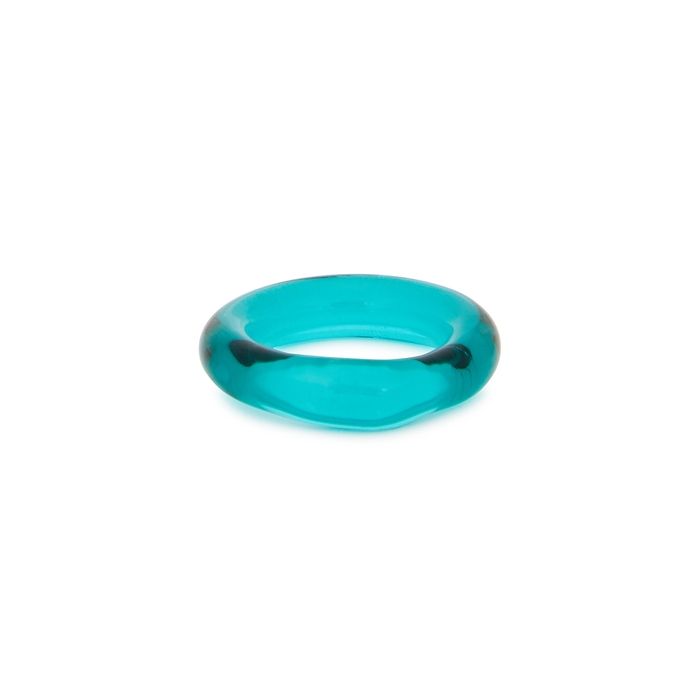 Sandralexandra Linear Aqua Glass Ring