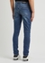 Blue distressed slim-leg jeans - Balmain