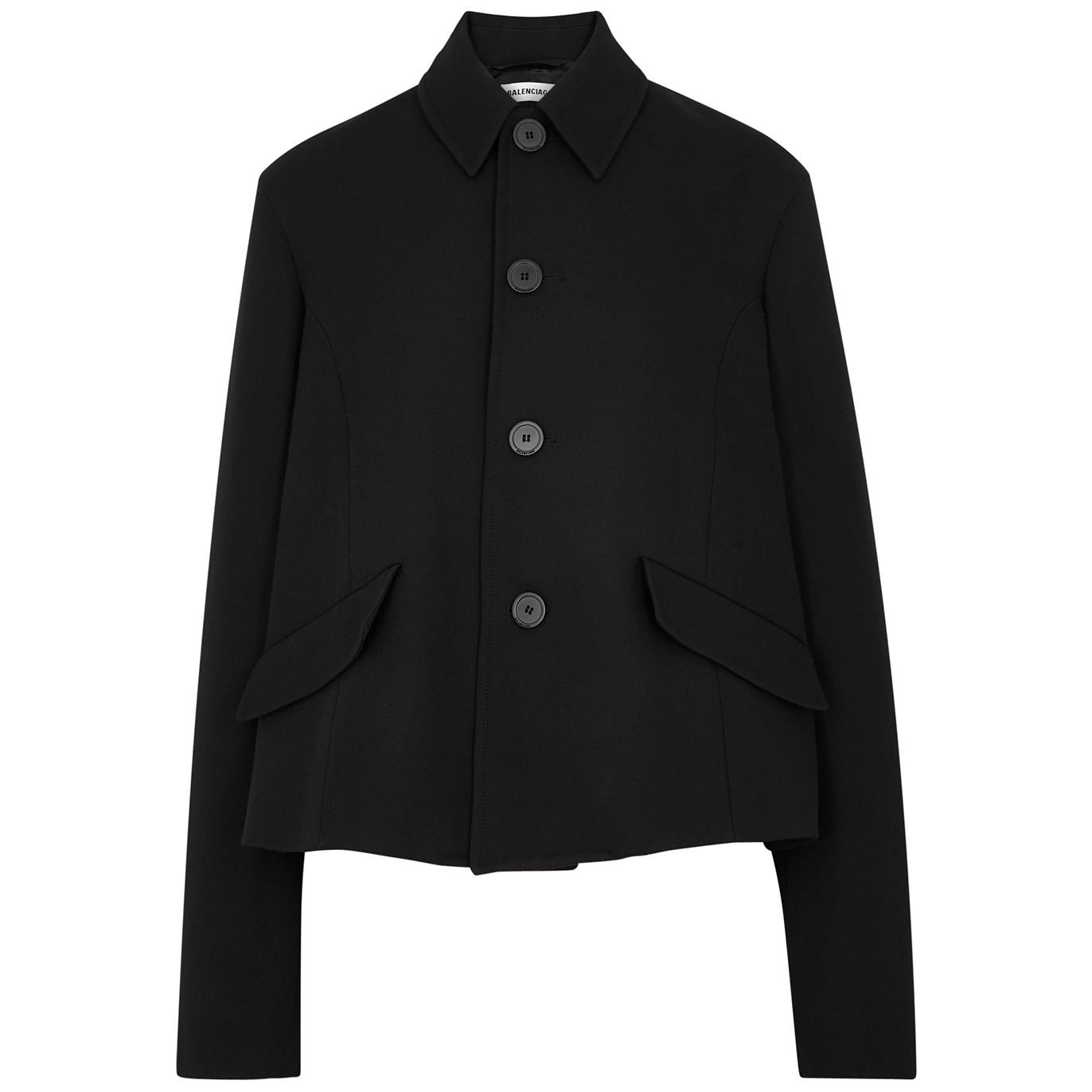 Shop Balenciaga Deconstructed Black Wool Jacket