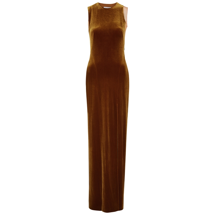 Galvan Dusk Crescent Bronze Velvet Gown