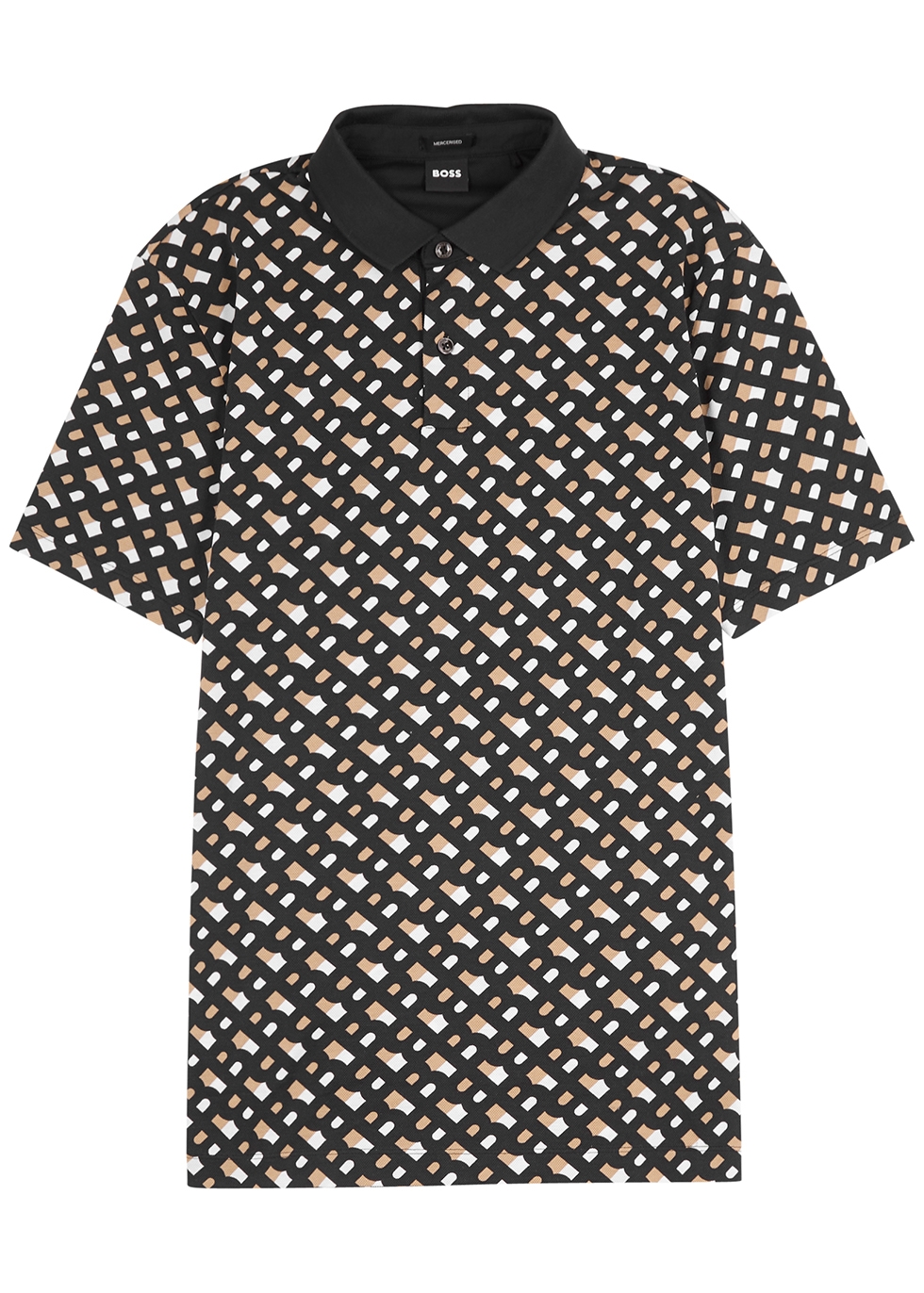BOSS Monogrammed piqué cotton polo shirt - Harvey Nichols