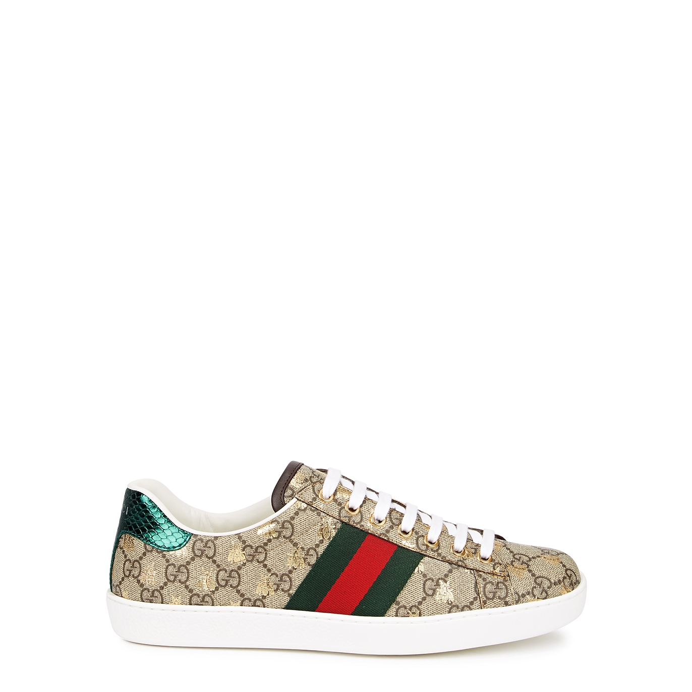 Gucci Ace GG Supreme Bee-print Monogrammed Sneakers - Beige - 6