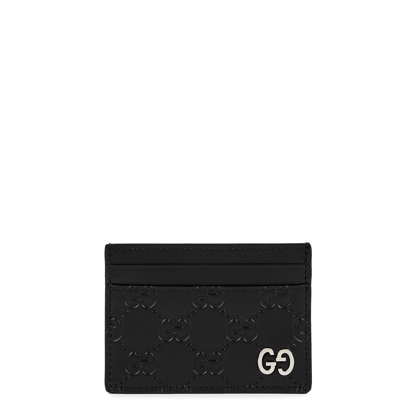 Gucci Dorian GG-embossed Leather Card Holder, Card Holder, Black,