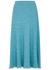 Felicia blue space-dyed ribbed-knit midi skirt - ANNA QUAN