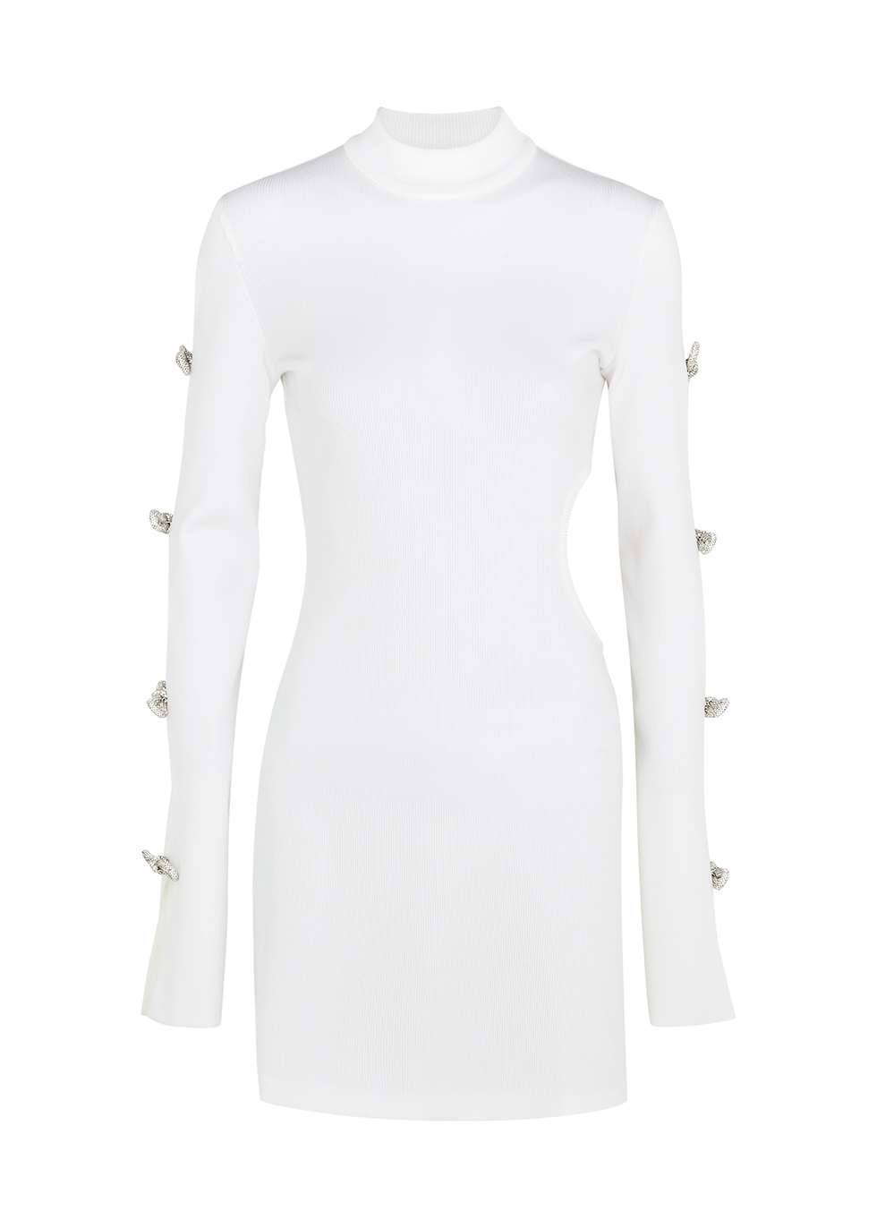 White cut-out stretch-jersey mini dress