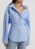 Blue cut-out cotton-poplin shirt - alexanderwang.t