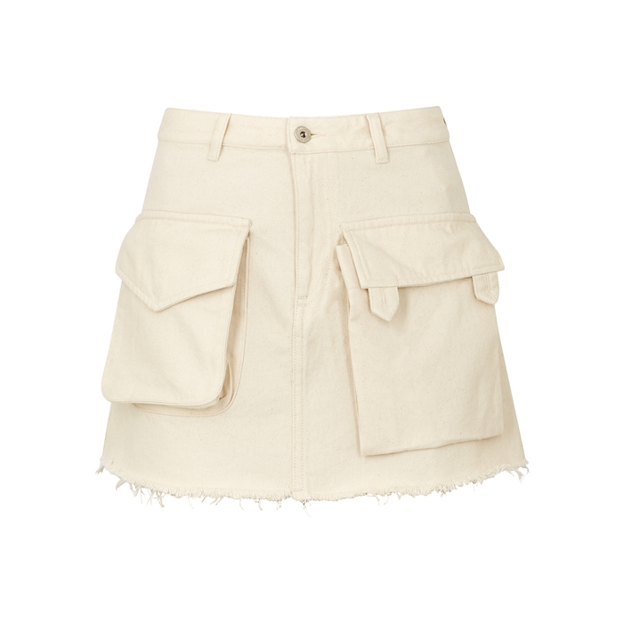 Marques' Almeida Cargo-pocket Mini Denim Skirt In White